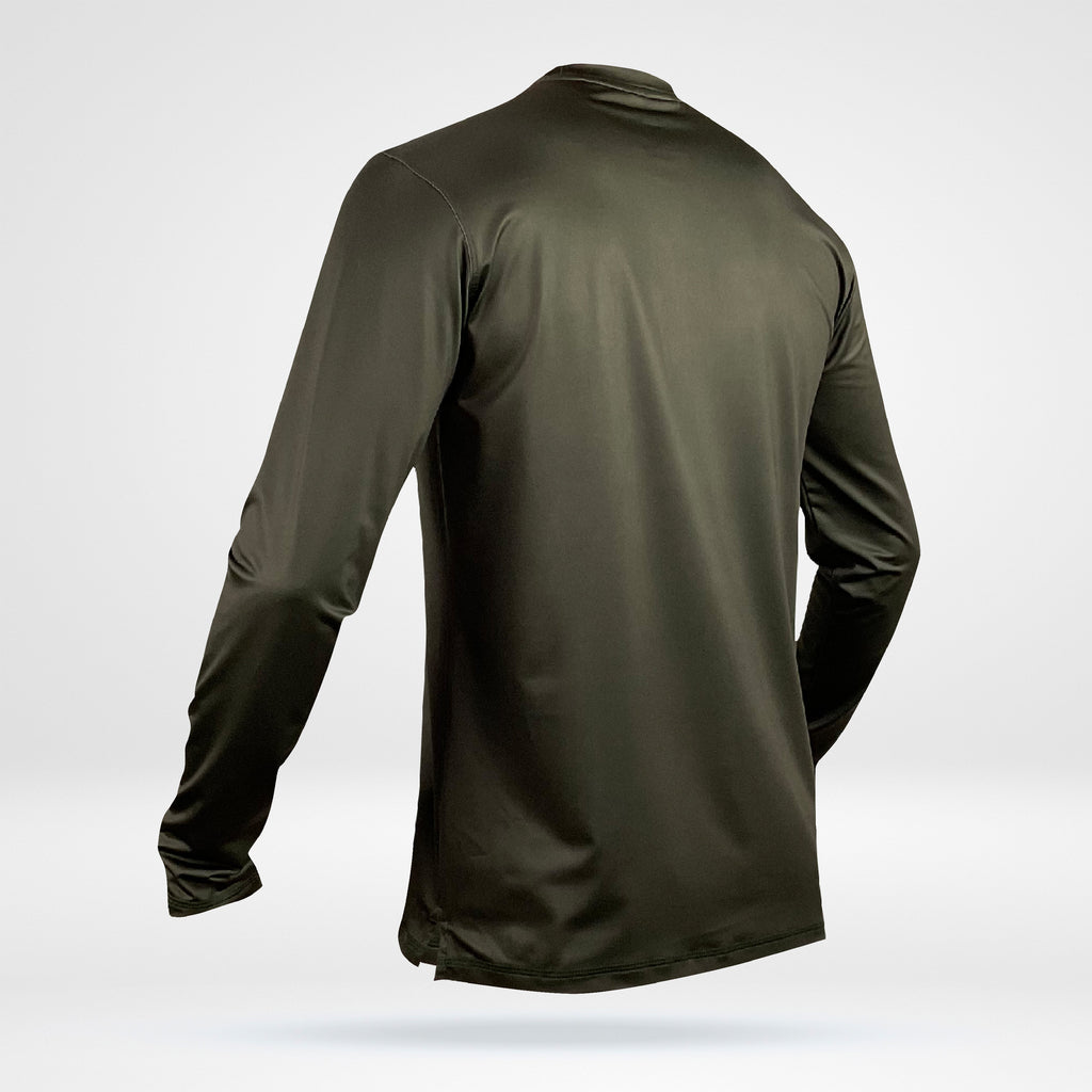 Men's Collegiate Long Sleeve Tee - Midnight Green - DezTek