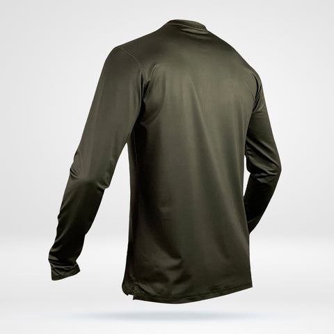 Men's Collegiate Long Sleeve Tee - Midnight Green - DezTek