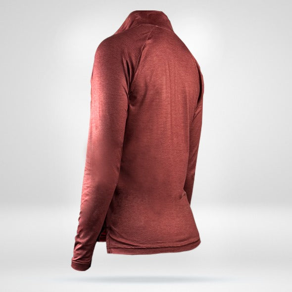 Women's Mach Full Zip Up Shirt - Heathered Brick