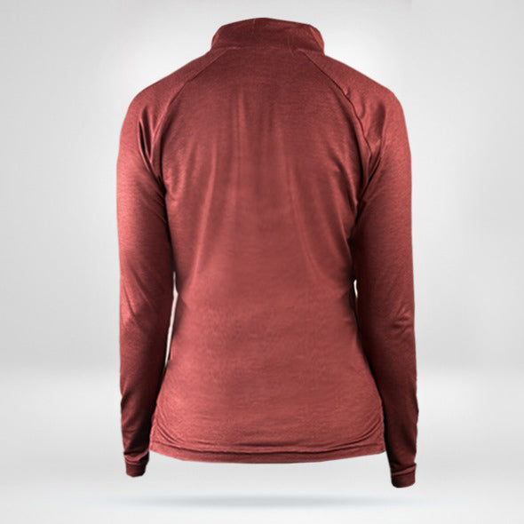 Women's Mach Full Zip Up Shirt - Heathered Brick
