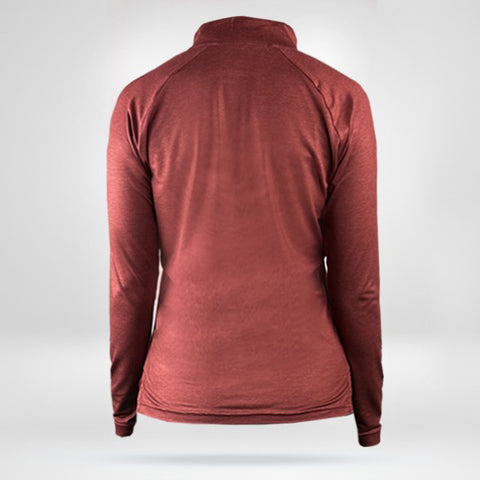 Women's Mach Full Zip Up Shirt - Heathered Brick