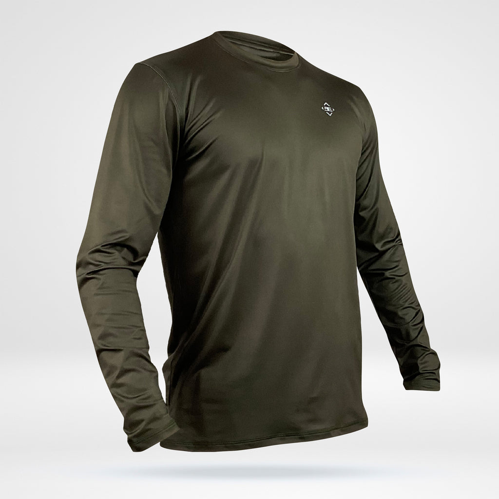 Men's Collegiate Long Sleeve Tee - Midnight Green - DezTek