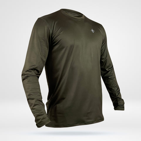 Men's Collegiate Long Sleeve Tee - Midnight Green - DezTek