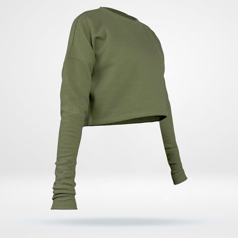 Women's Cropped Sweatshirt - Fleece