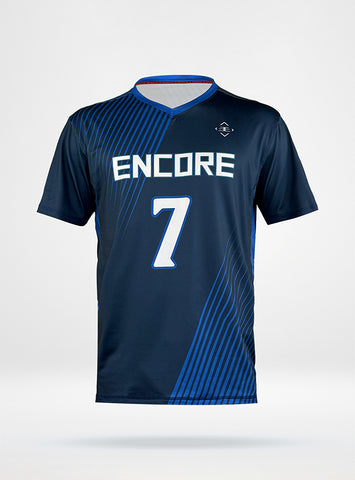 Men's Mid-Tier Soccer Jersey in Deztek Medium - Navy
