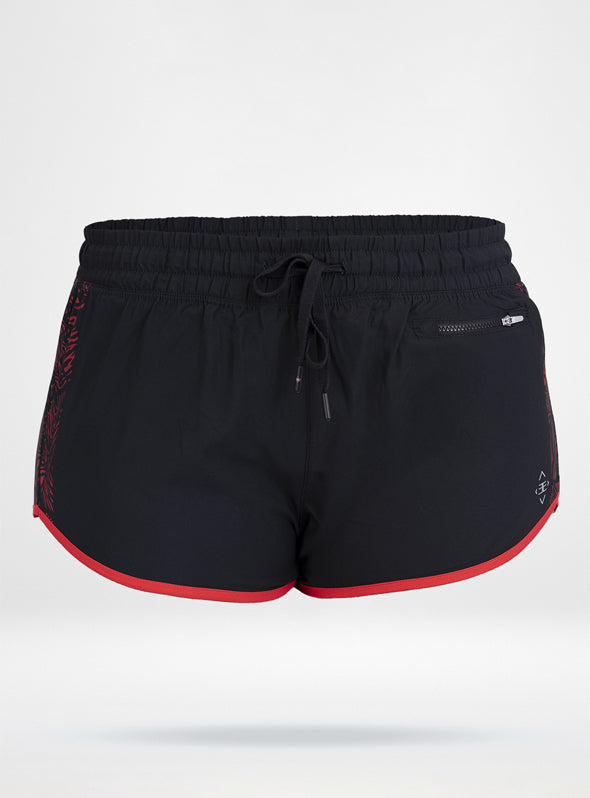 Women's Nova Shorts in HydroTek - Black/Red