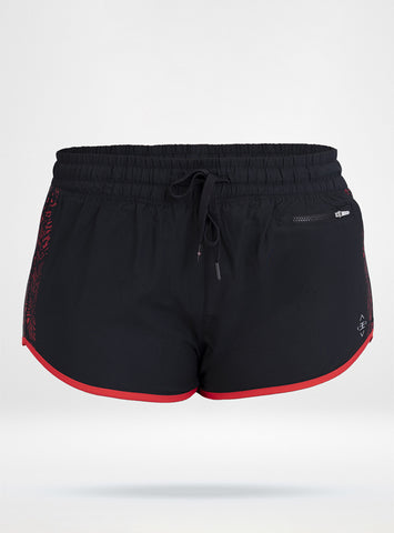 Women's Nova Shorts in HydroTek - Black/Red