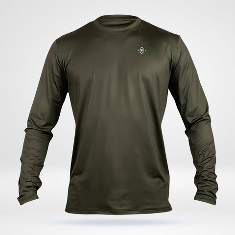 Men's Collegiate Long Sleeve Tee - Midnight Green - DezTek