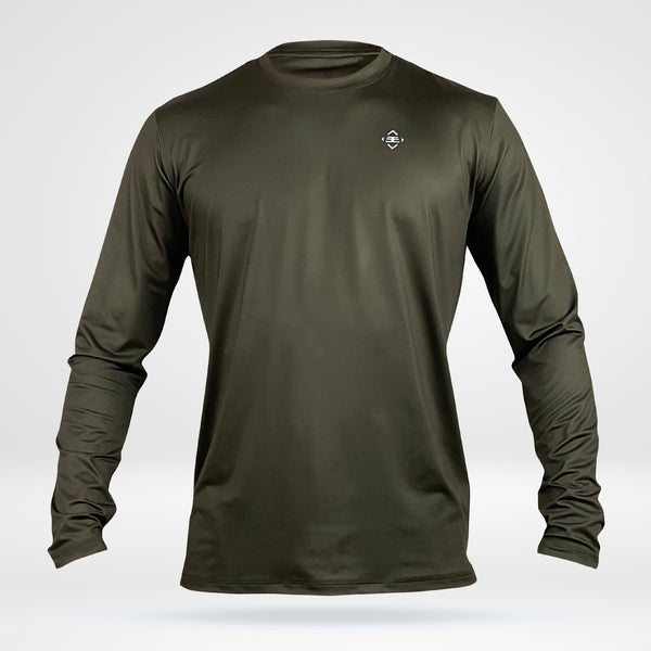 Men's Collegiate Long Sleeve Tee - Midnight Green - DezTek
