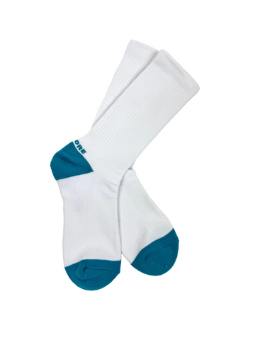 Triple Threat Socks - White/Teal