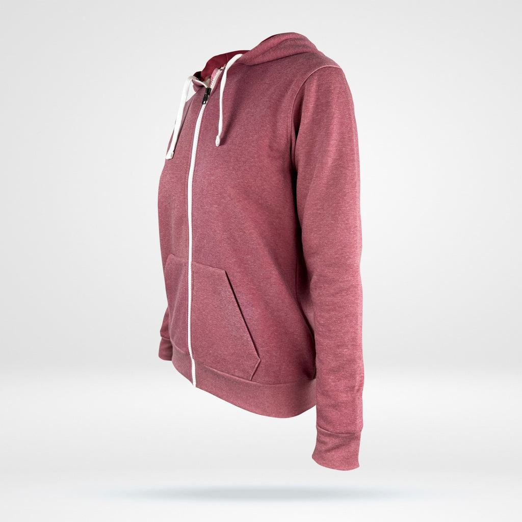 Women's Zip Up Hoodie - Fleece - Mauve