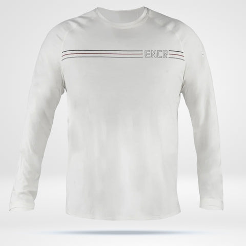 Men's Long Sleeve Bamboo Tee - Cream ENCR Stripes