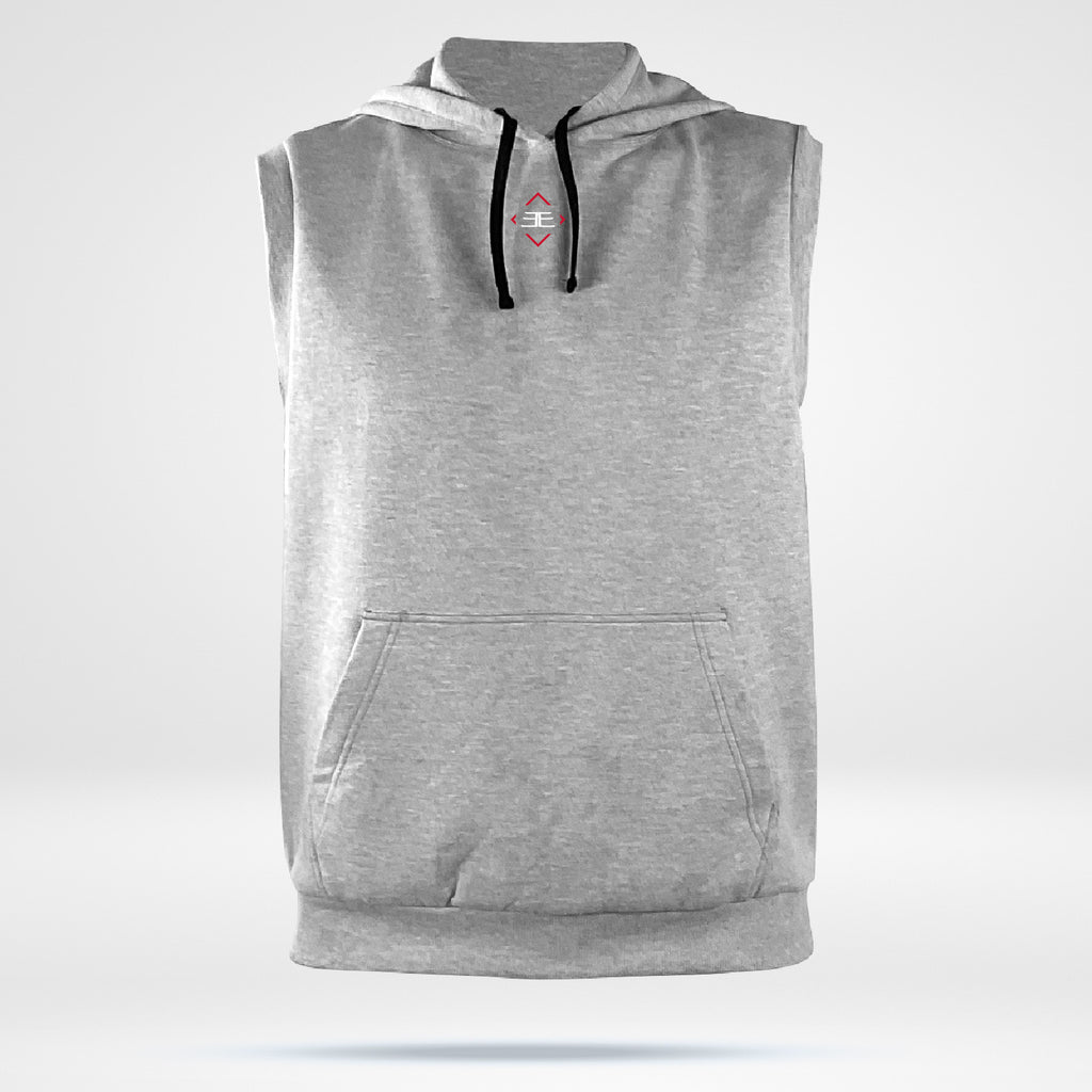 Men’s Sleeveless Hoodie- Grey