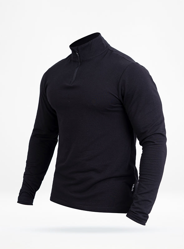 Men's French Terry 1/4 Zip Pullover - Black