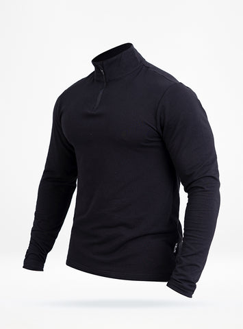 Men's French Terry 1/4 Zip Pullover - Black