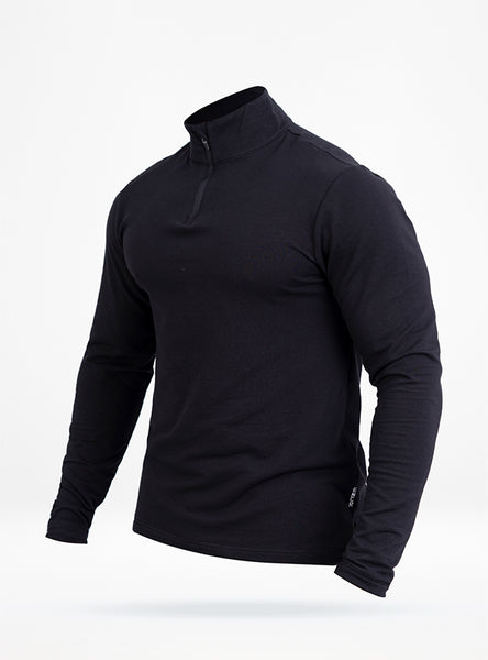 Men's French Terry 1/4 Zip Pullover - Black