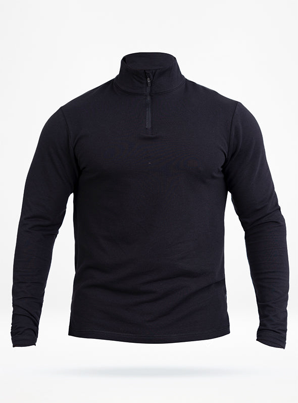 Men's French Terry 1/4 Zip Pullover - Black