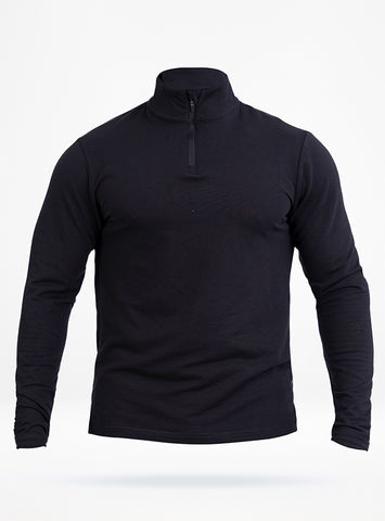 Men's French Terry 1/4 Zip Pullover - Black