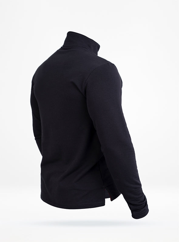 Men's French Terry 1/4 Zip Pullover - Black