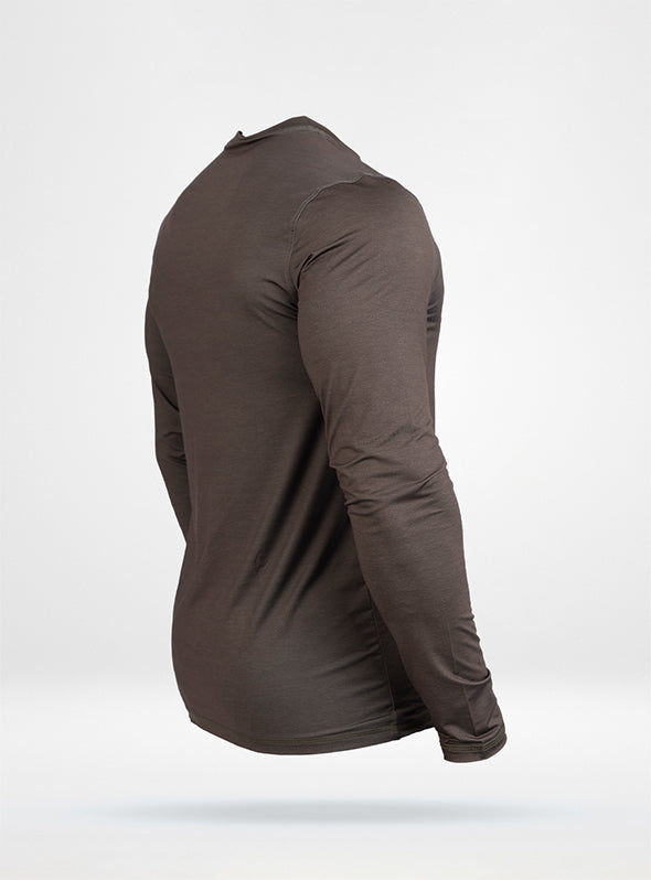 Men's Green Long Sleeve Performance Tee - slim Fit - DezTek Lite
