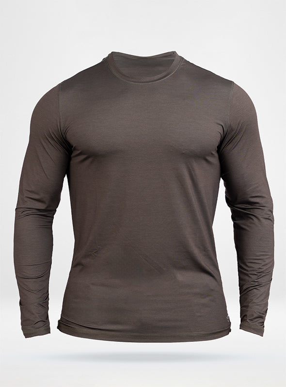 Men's Green Long Sleeve Performance Tee - slim Fit - DezTek Lite