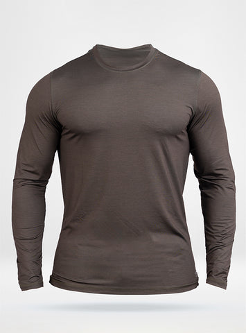 Men's Green Long Sleeve Performance Tee - slim Fit - DezTek Lite