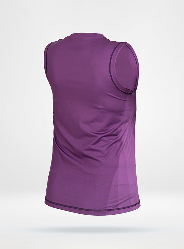 Women's Compression Sleeveless Tee in DezTek Medium - Plum
