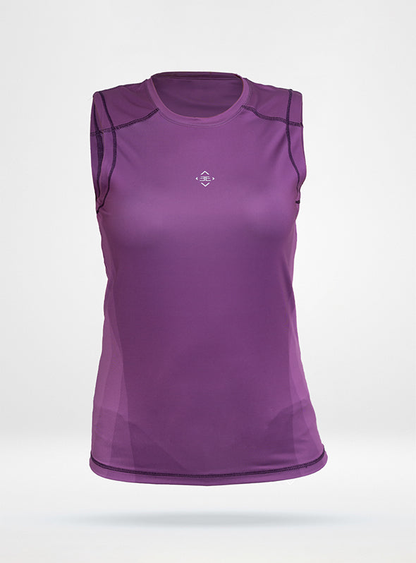 Women's Compression Sleeveless Tee in DezTek Medium - Plum