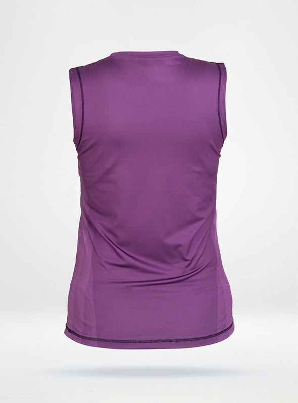 Women's Compression Sleeveless Tee in DezTek Medium - Plum