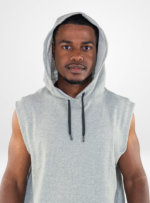 Men's Sleeveless Hoodie in Waffle Jack