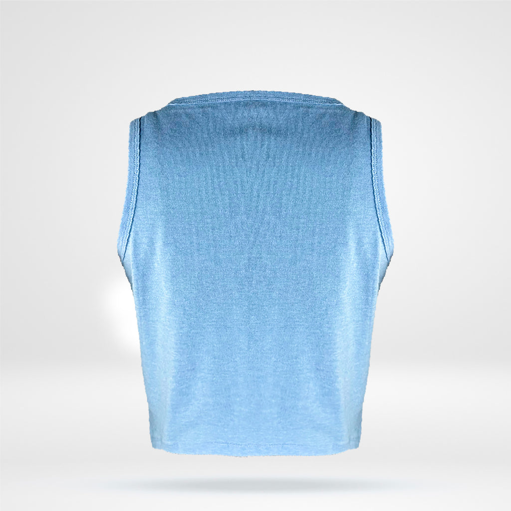 Women's Cropped Tank Top - Sky Blue