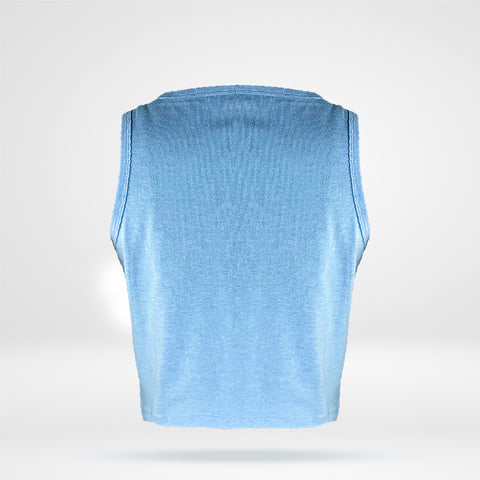 Women's Cropped Tank Top - Sky Blue