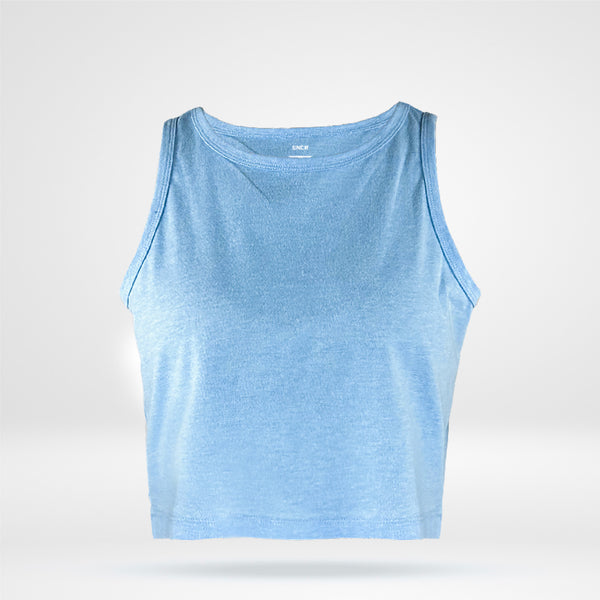 Women's Cropped Tank Top - Sky Blue