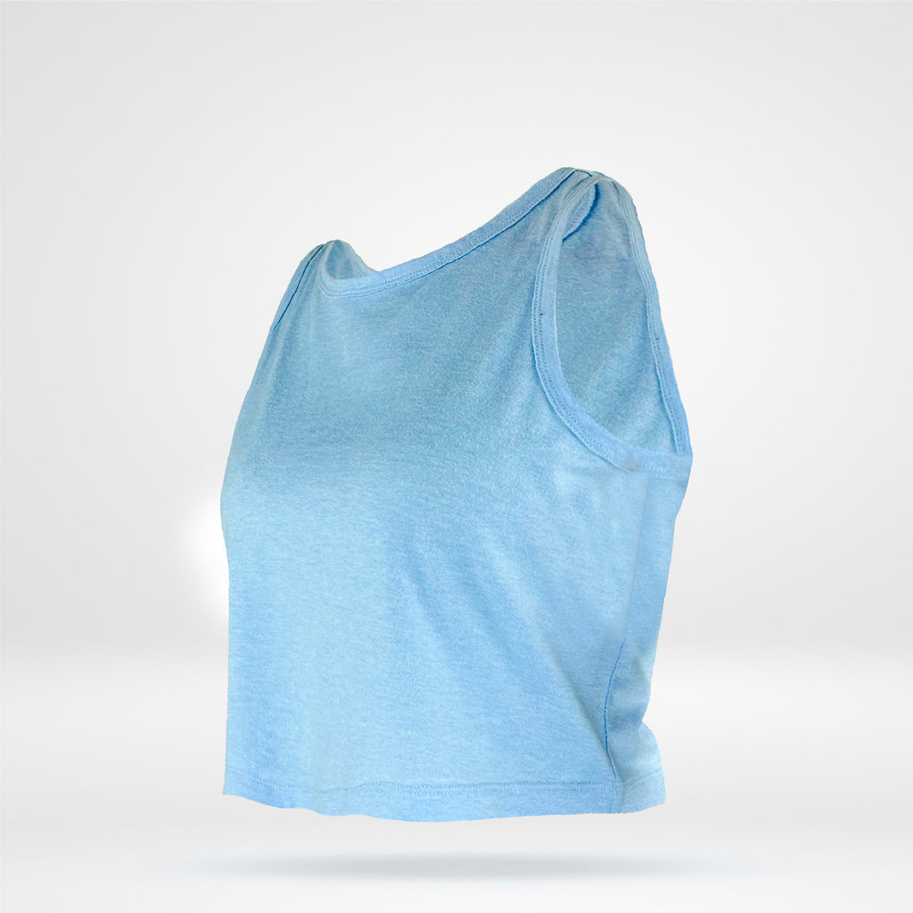 Women's Cropped Tank Top - Sky Blue