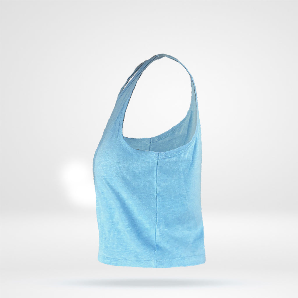 Women's Cropped Tank Top - Sky Blue