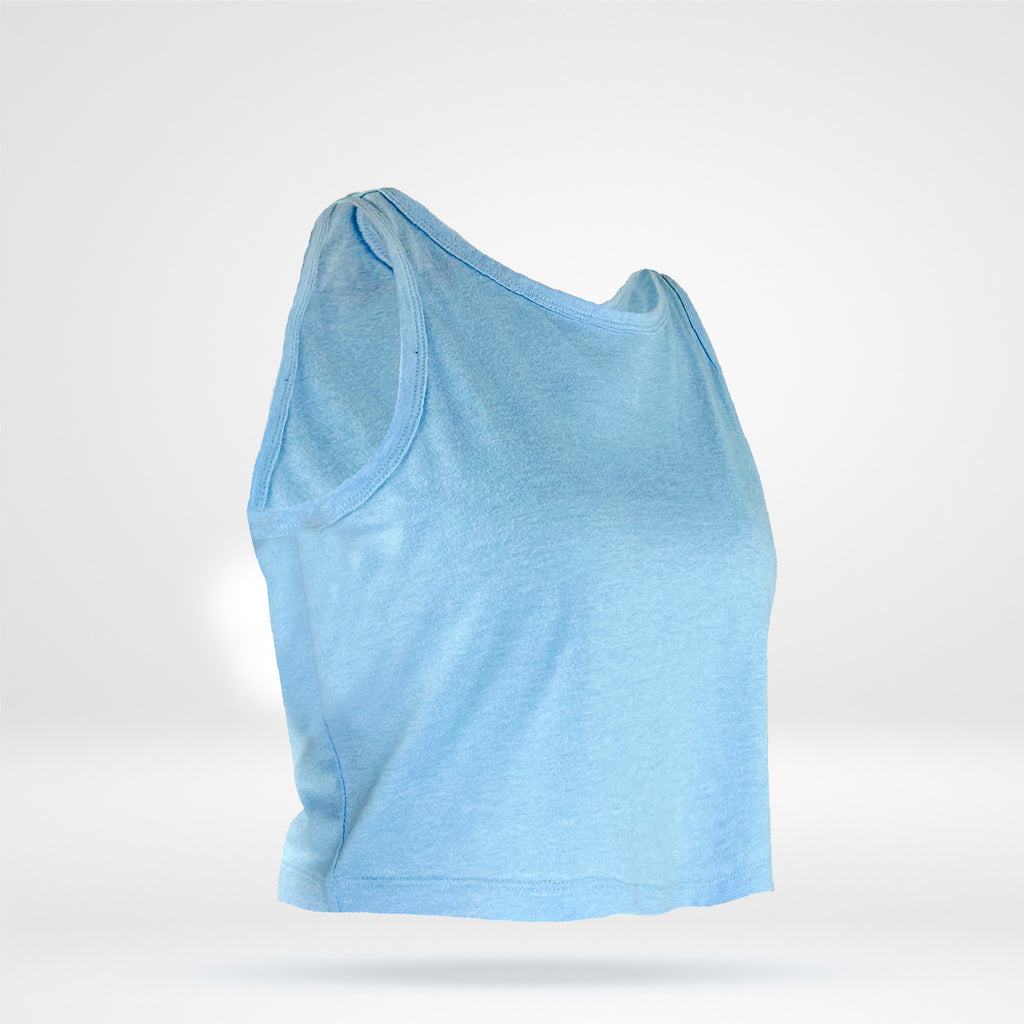 Women's Cropped Tank Top - Sky Blue