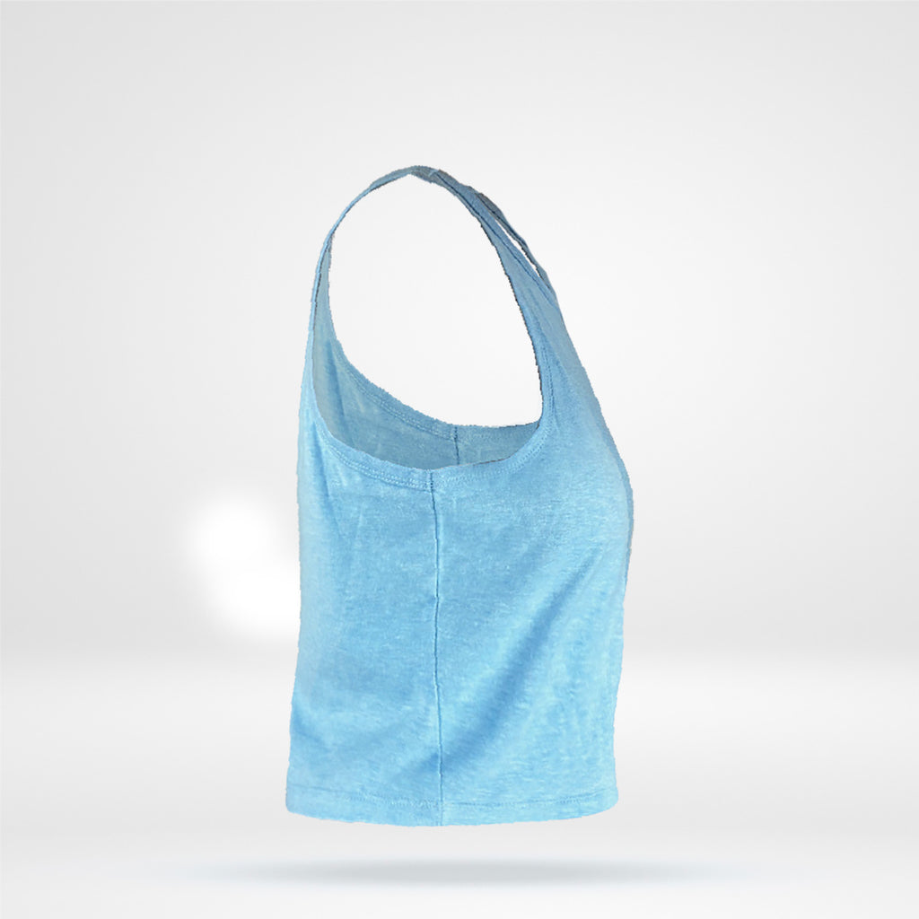 Women's Cropped Tank Top - Sky Blue