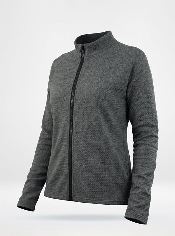 Women's Waffle Jack Full Zip Jacket in Charcoal