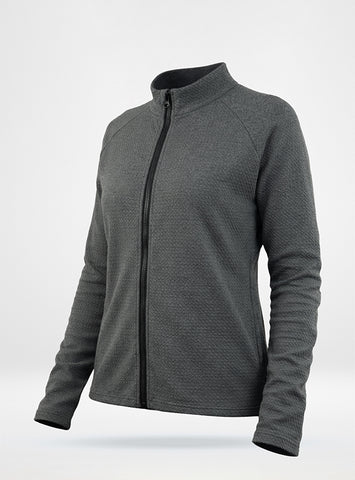 Women's Waffle Jack Full Zip Jacket in Charcoal
