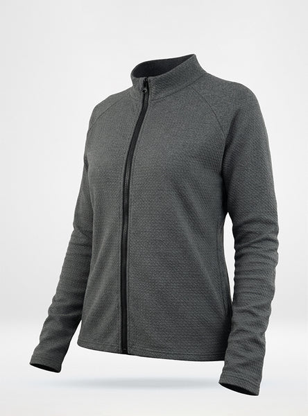 Women's Waffle Jack Full Zip Jacket in Charcoal