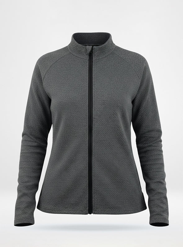 Women's Waffle Jack Full Zip Jacket in Charcoal