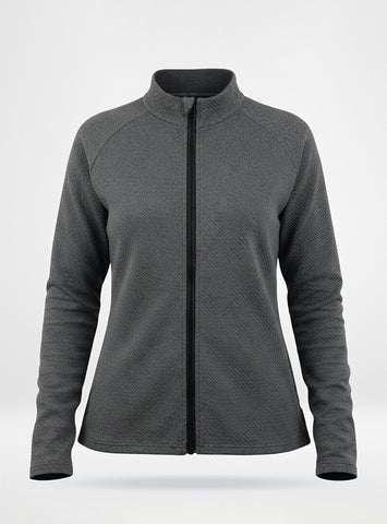 Women's Waffle Jack Full Zip Jacket in Charcoal