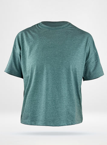 Women's Cotton Wifey Tee - Heathered Teal