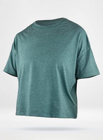 Women's Cotton Wifey Tee - Heathered Teal