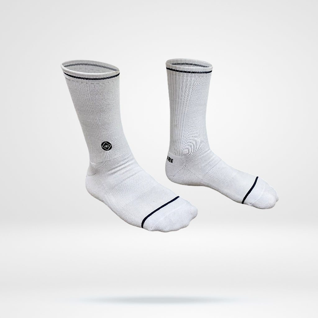 Triple Threat Socks - Cotton Blend - White