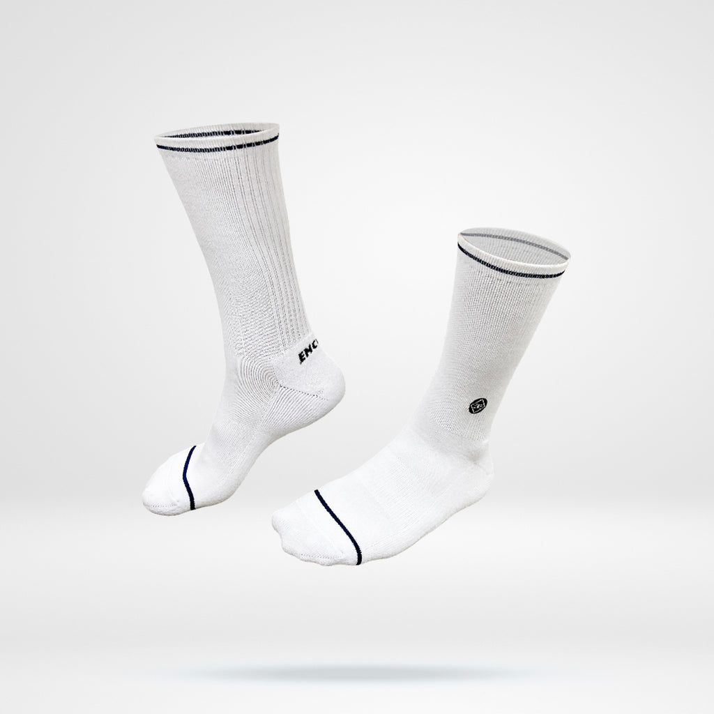 Triple Threat Socks - Cotton Blend - White
