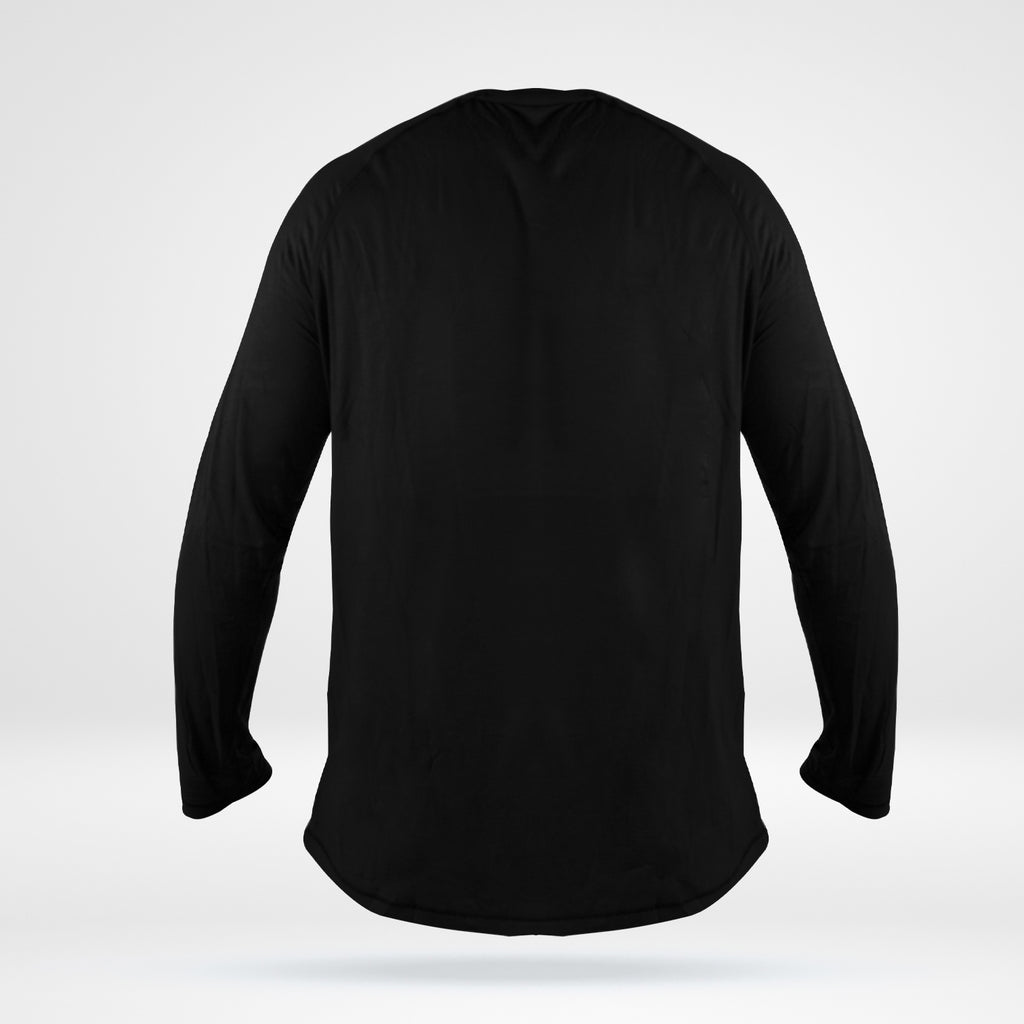 Men's Long Sleeve Bamboo Tee - Black ENCR Stripes