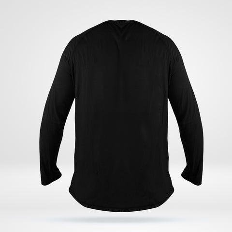 Men's Long Sleeve Bamboo Tee - Black ENCR Stripes
